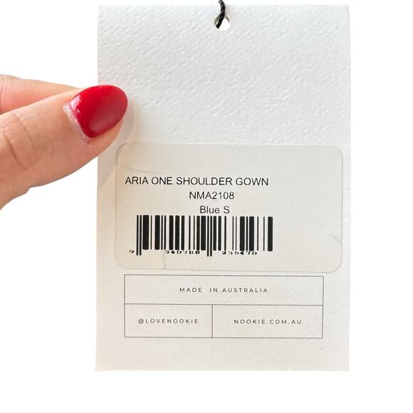 Nookie NWT Aria One Shoulder Gown Light Blue Side Slit Bodycon Party Dress - Picture 14 of 16